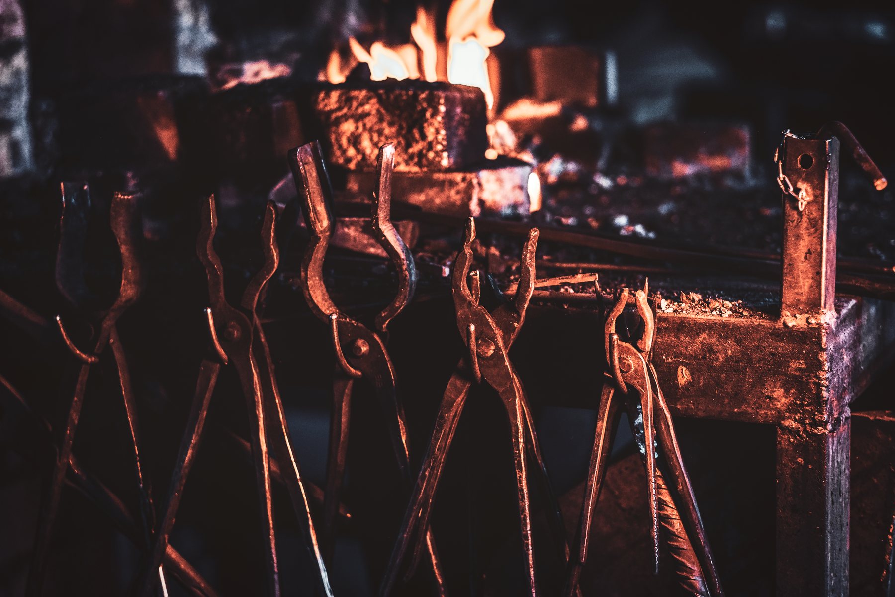 Industrial workshop tools and fire